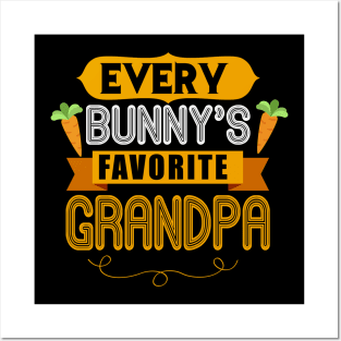 MENS EVERY BUNNYS FAVORITE GRANDPA SHIRT CUTE EASTER GIFT Posters and Art